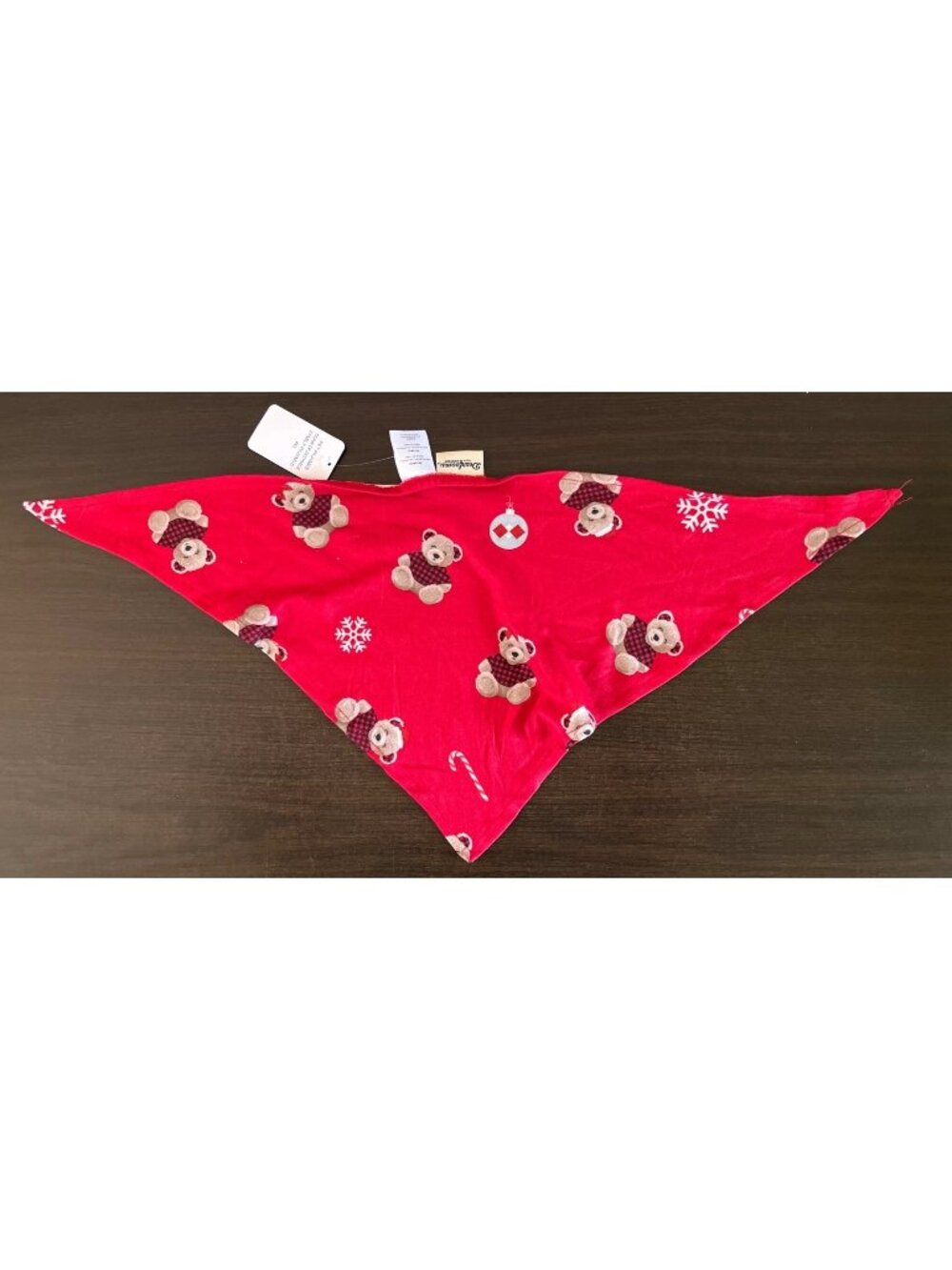 NWT Dearfoams Dog Medium Red Holiday Bandana Teddy Bears Snowflakes